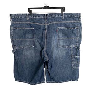 Levis Carpenter Denim Jean Shorts Mens 54 Dark Blue Bermuda High Rise Red Tab